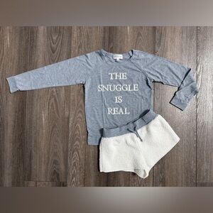 P.J. Salvage Gray and Cream Kids Pajama Set